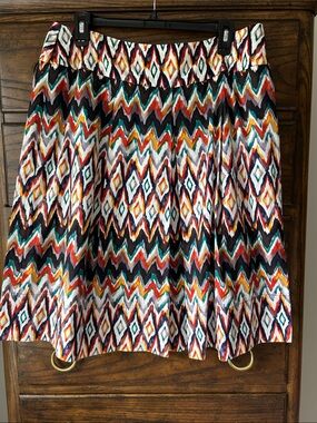 East 5th A-Line Southwest Cotton Print Skirt, Size 14